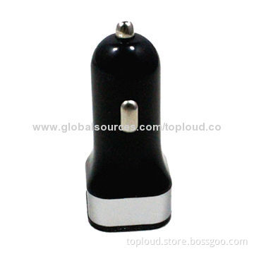 2-port USB Car Charger for Cell Phones, 1A/10W 5 B DC